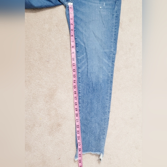 LOFT Modern Skinny Jeans Women’s Size 29 / 8 Blue Distressed Raw Hem Stretch - Picture 9 of 13